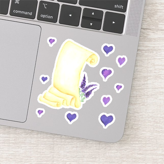 Sticker Cute Minimaliste Aquarelle Provence délicate lave (Détail)