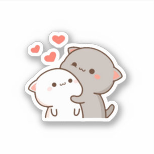 Sticker Cute Mochi Peach Cat