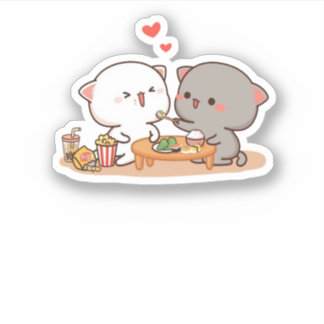 Sticker Cute Mochi Peach Cat