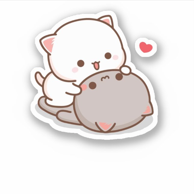 Sticker Cute Mochi Peach Cat (Devant)