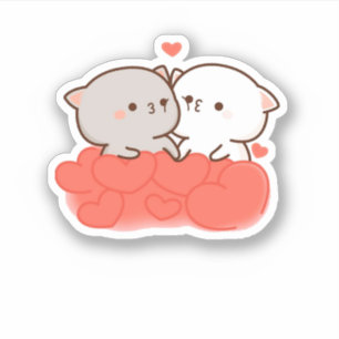 Sticker Cute Mochi Peach Cat