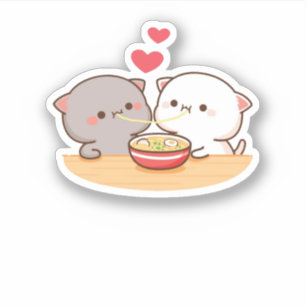Sticker Cute Mochi Peach Cat
