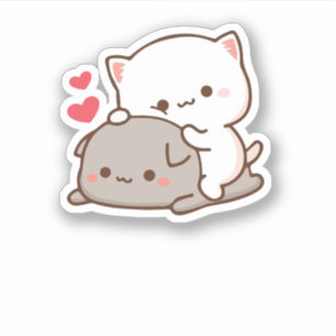Sticker Cute Mochi Peach Cat