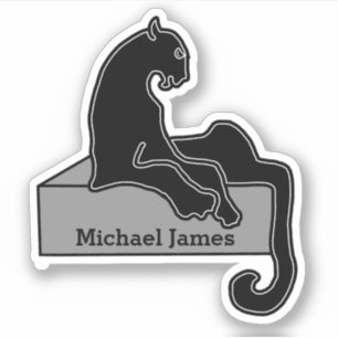 Sticker Cute Moderm Black Panther ajouter Nom