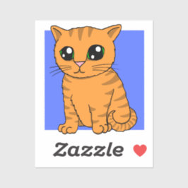 Sticker Cute Orange Kitten