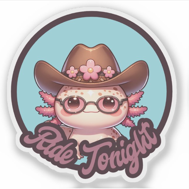 Sticker Cute Pastel Axolotls Nouveaux modèles Vinyl St (Devant)