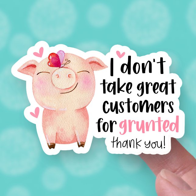 Sticker Cute Pig Pun Drôle Grande Clientèle Petite Entrepr (Créateur téléchargé)