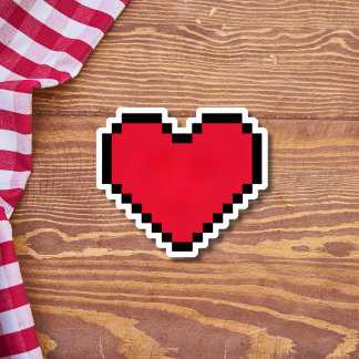 Sticker Cute pixellisé forme coeur
