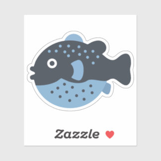 Sticker Cute Poisson-brouette ronde