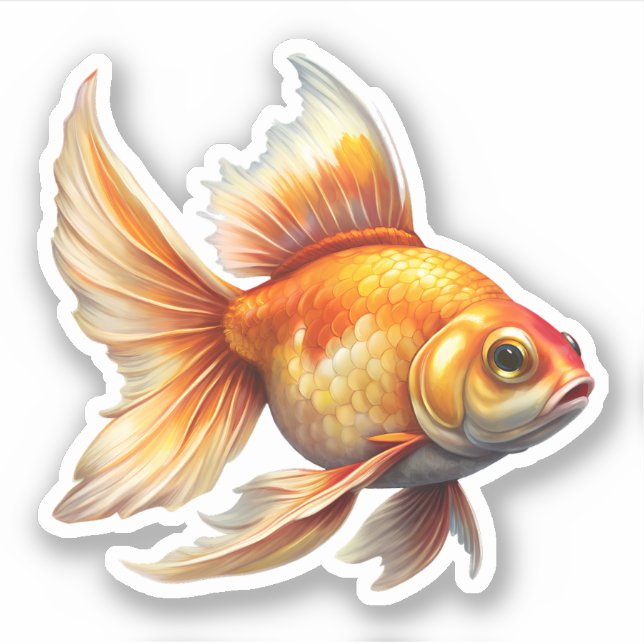 Sticker Cute poisson d'or (Devant)