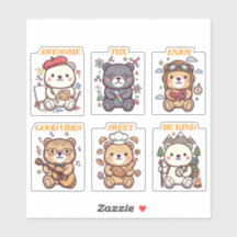 Cute Positive Bear-6 Designs-vol2