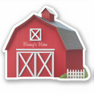 Sticker Cute Red Grange Agritourisme Vinyl Personnalisé
