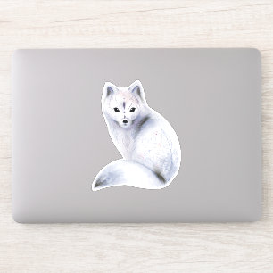Sticker Cute renard nordique avec marques florales