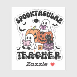 Sticker Cute Retro Halloween Spooktacular Enseignant