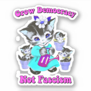 Sticker Cute Rétro Kittens - Croissance Démocratie Pas Fas