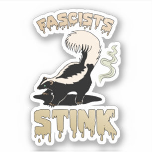 Sticker Cute Retro Skunk - Fascistes Stink