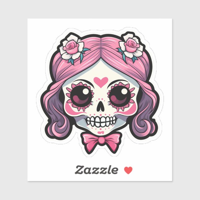 Sticker Cute Skull (Feuille)