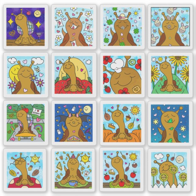 Sticker Cute Snail 2025 Tiny Art Series (Devant)