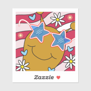 Sticker Cute Snail Star Spangled Sourires 4 Juillet
