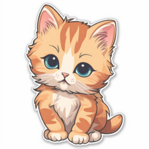 Sticker Cute tabby Chat