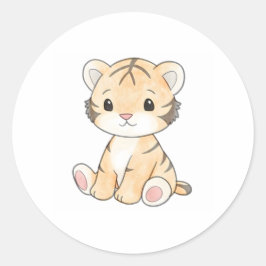 Sticker Cute Tiger Cub Animaux sauvages adorables