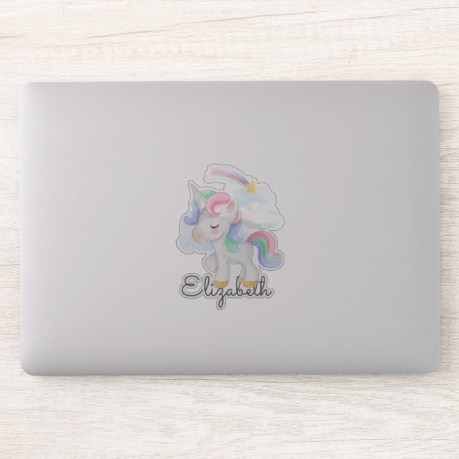 Sticker Cute Unicorn Rainbow Star (Ordinateur)