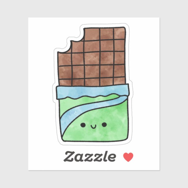 Sticker Cute yummy chocolat bar (Feuille)