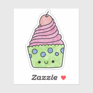 Sticker Cute yummy cupcake
