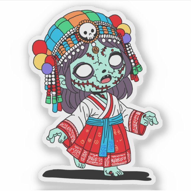 Sticker Cute Zombie coréen (Devant)