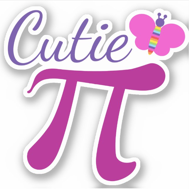 Sticker Cutie Pi Funny Math Pun (Devant)