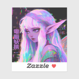 Sticker Cyber Fairy "Dennou Yousei" Glitchcore