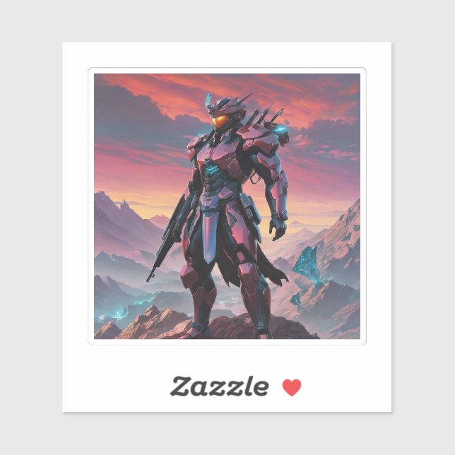 Sticker Cyborg Rouge Ninja Du Nord2 (Feuille)