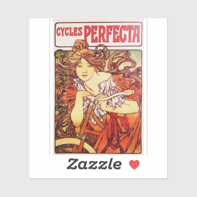 Sticker Cycles Perfecta d'Alphonse Mucha (Feuille)