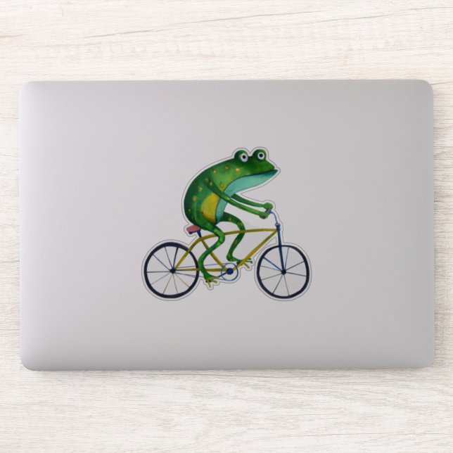 Sticker Cycliste de grenouille (Ordinateur)