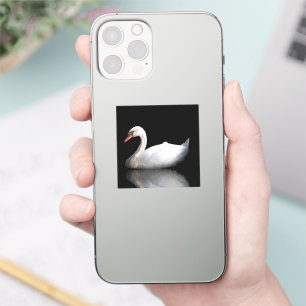 Sticker Cygne blanc sur noir