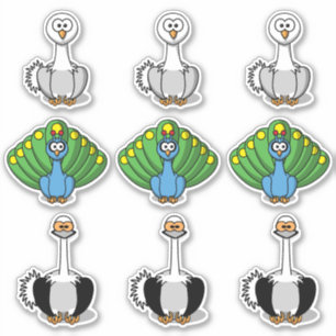 Sticker Cygne d'oiseaux, Peacock, Cartographie d'autruche