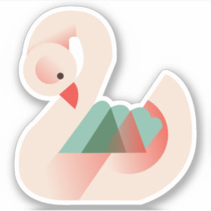 Sticker Cygne géométrique