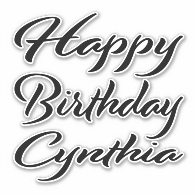 Sticker Cynthia Nom Prénom Anniversaire de l'autocollant n (Devant)