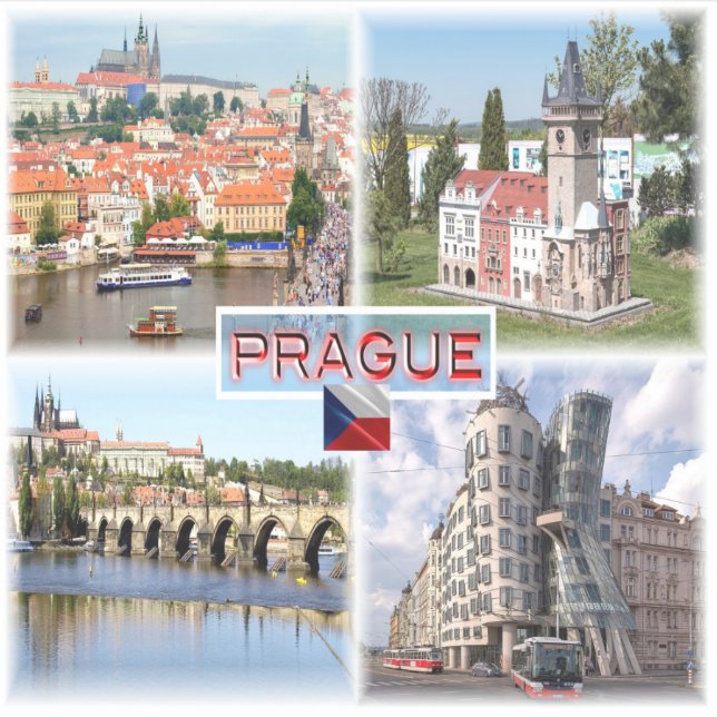 Sticker CZ Prague - Hôtel de Ville - Pont Charles (Devant)