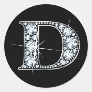 Sticker "D" Faux-"Diamond Bling"