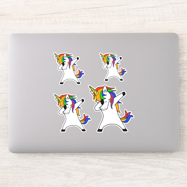 Sticker Dabbing Unicorn Arc-en-ciel (Ordinateur)