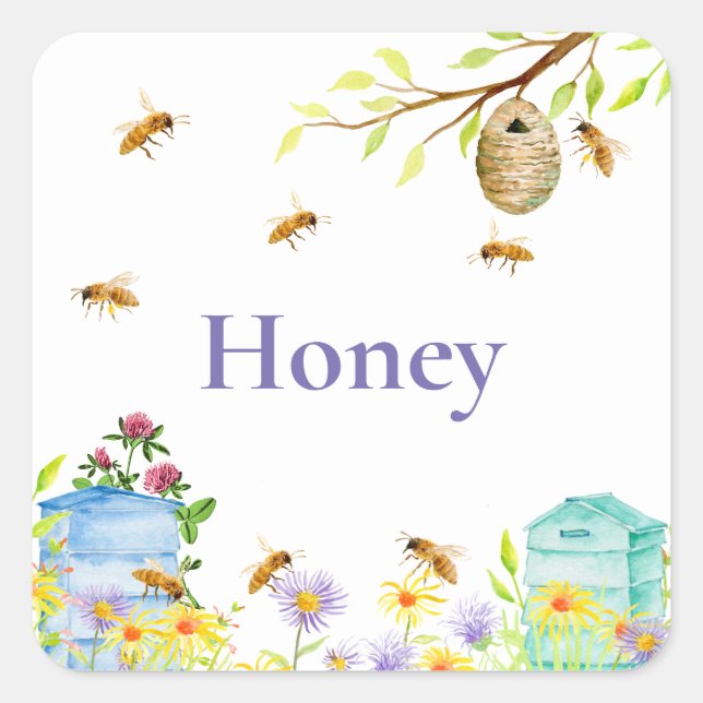 Sticker d'abeille au miel (Devant)