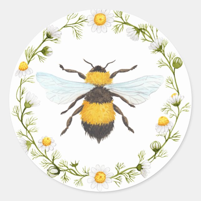 Sticker d'abeille au miel (Devant)