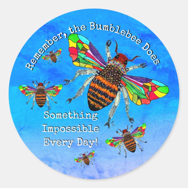 Sticker d'abeille Bumble Inspirationnel et Coloré (Devant)