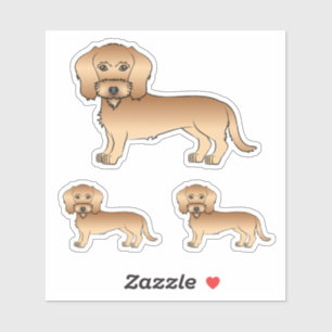 Sticker Dachshund à poil dur blé Chien de dessin animé mig