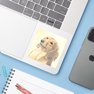 Sticker Dachshund (Longhaerien) Peinture - Art Chien origi