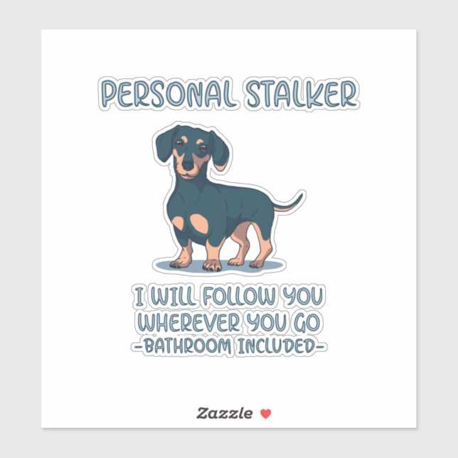 Sticker Dachshund Personal Stalker (Feuille)