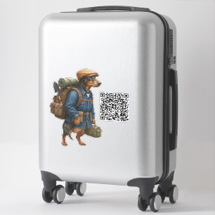 Sticker Dachshund randonneur + Code QR
