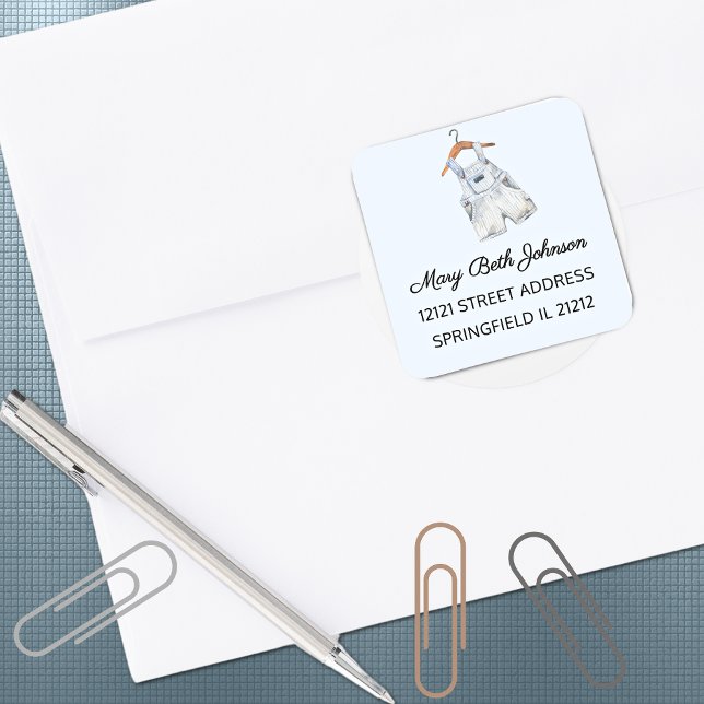 Sticker d'adresse 1.5 in pour Baby shower garçon (Créateur téléchargé)