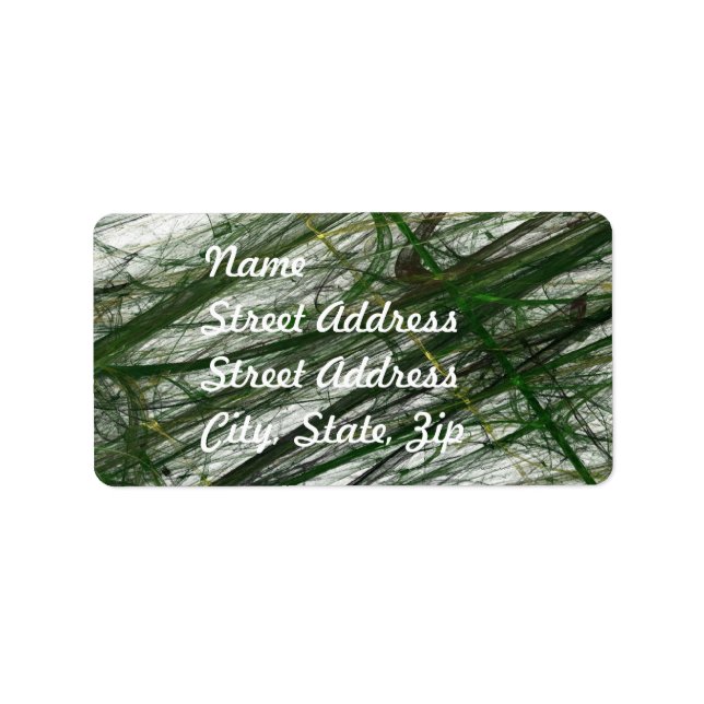 Sticker d'adresse Abstraite fragile vert (Devant)